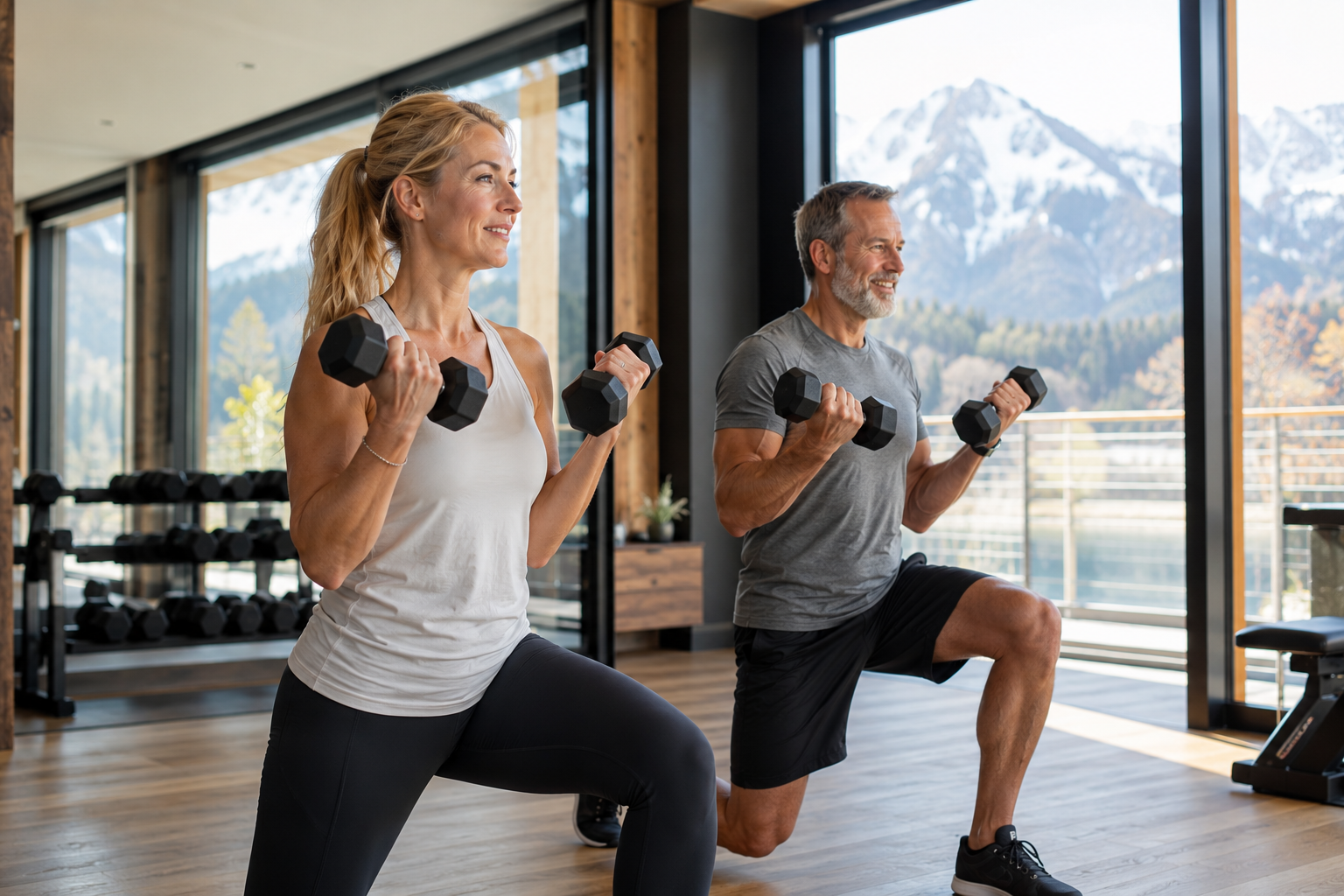 Mann und Frau beim Fitnesstraining im Lifestyle Lab